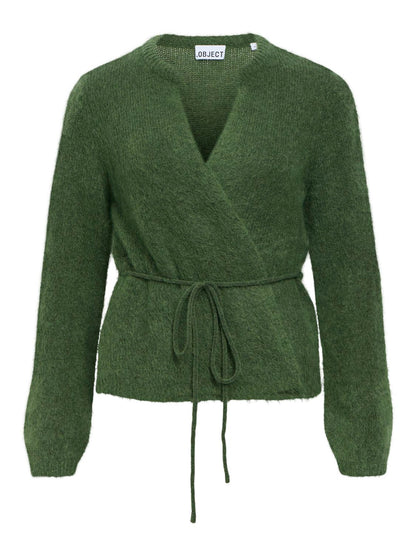 Objnete L/s Re Tie Cardigan Noos Grønn