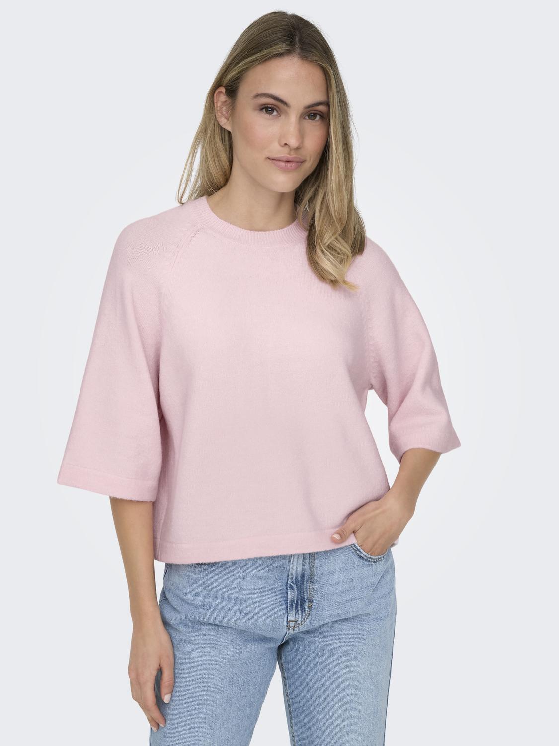 ONLSIMONI 3/4 PULLOVER KNT NOOS Rosa