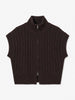 Vmbang Rib Sl Highneck Zipper Vest Noos Brun