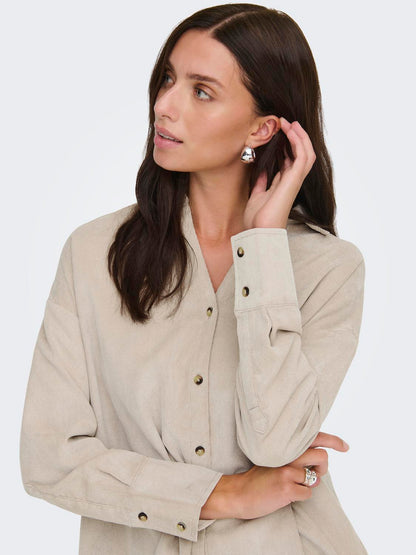 Onlmarike Life L/s Cord Loose Shirt Pnt Brun