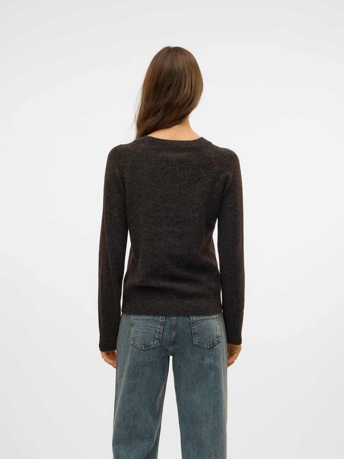 Vmdoffy Ls O-Neck Blouse Ga Noos Brun
