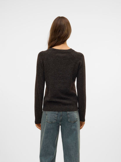 Vmdoffy Ls O-Neck Blouse Ga Noos Brun