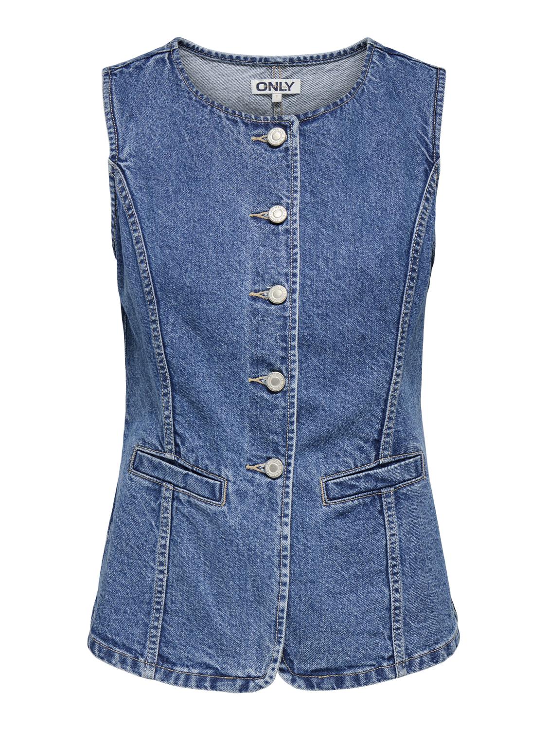 Onlgiulina S/l Button Waistcoat Dnm Blå