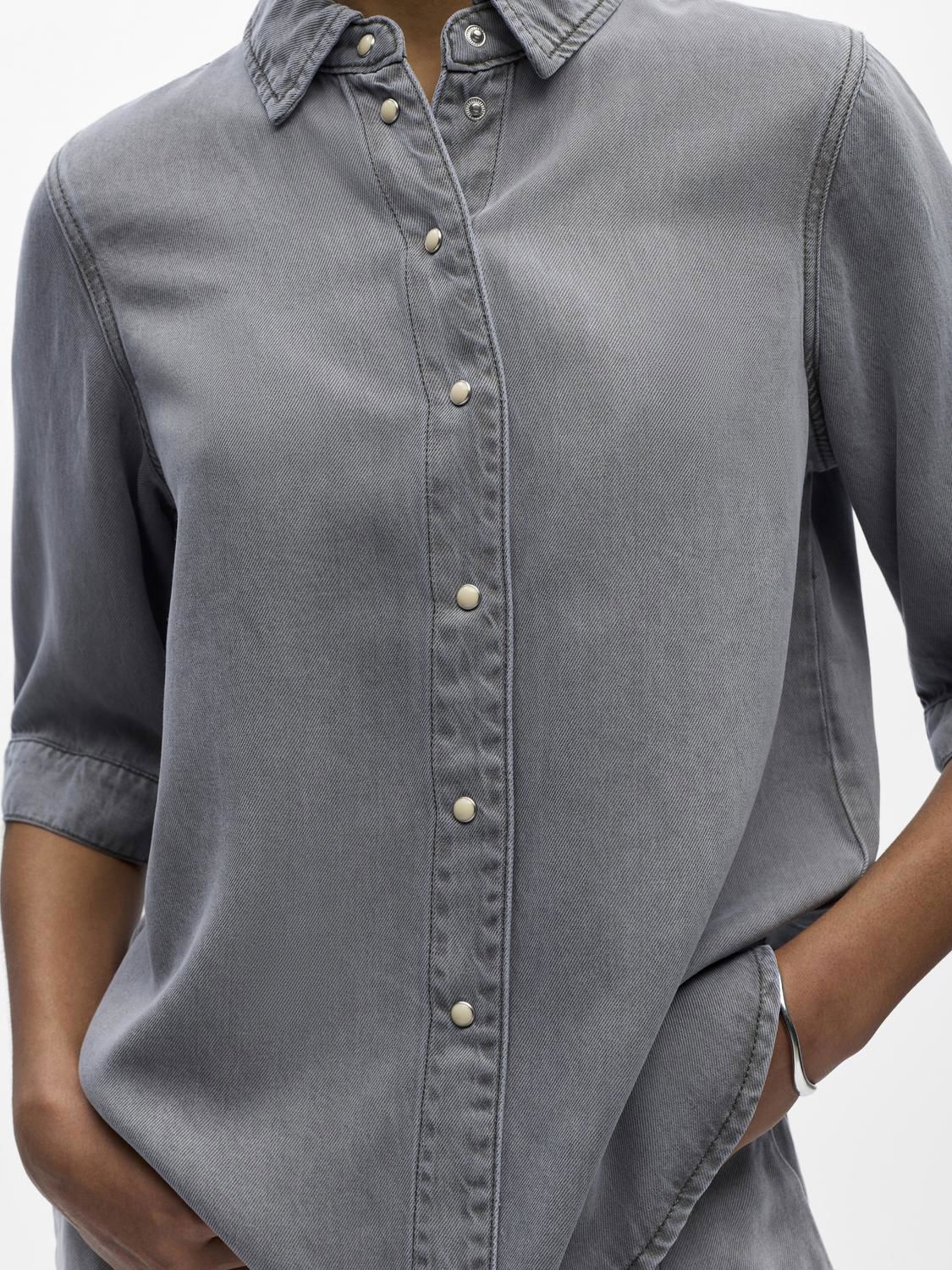 Objframe 2/4 Re Denim Top Noos Grå