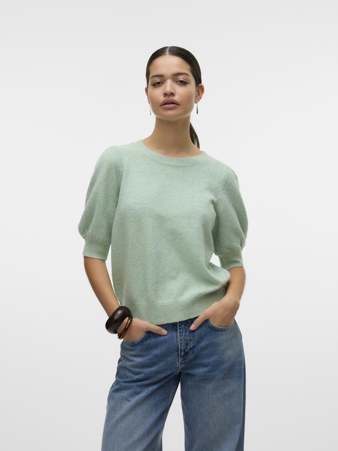 Vmdoffy 2/4 O-Neck Pullover Ga Noos Grønn