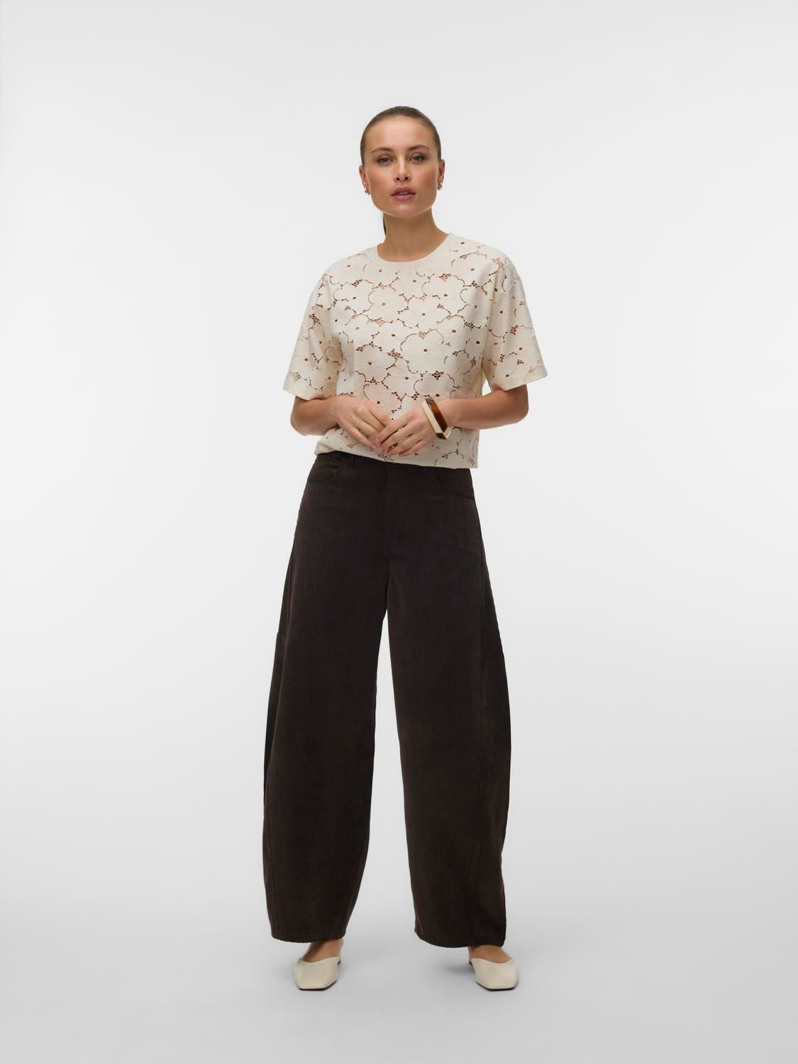 Vmkaitlin Hw Wide Cord Barrel Pant Brun