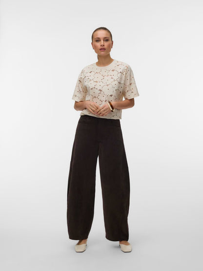 Vmkaitlin Hw Wide Cord Barrel Pant Brun