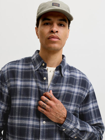Jjefield Check Shirt Ls Sn Blå