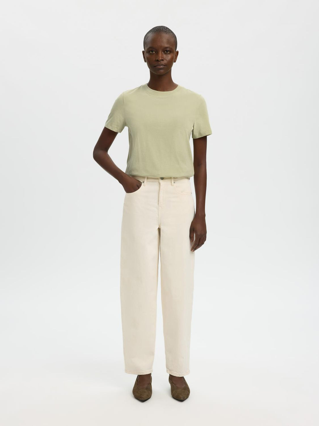 Slwmyessential Ss O-Neck Tee Noos Grønn