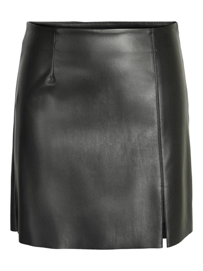 NMCLARA PENNY PU HW SLIT SKIRT NOOS Black