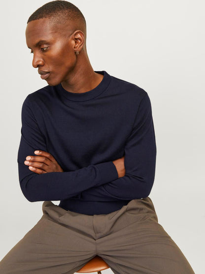 Jprblamilano Stitch Knit Crew Neck Sn Blå