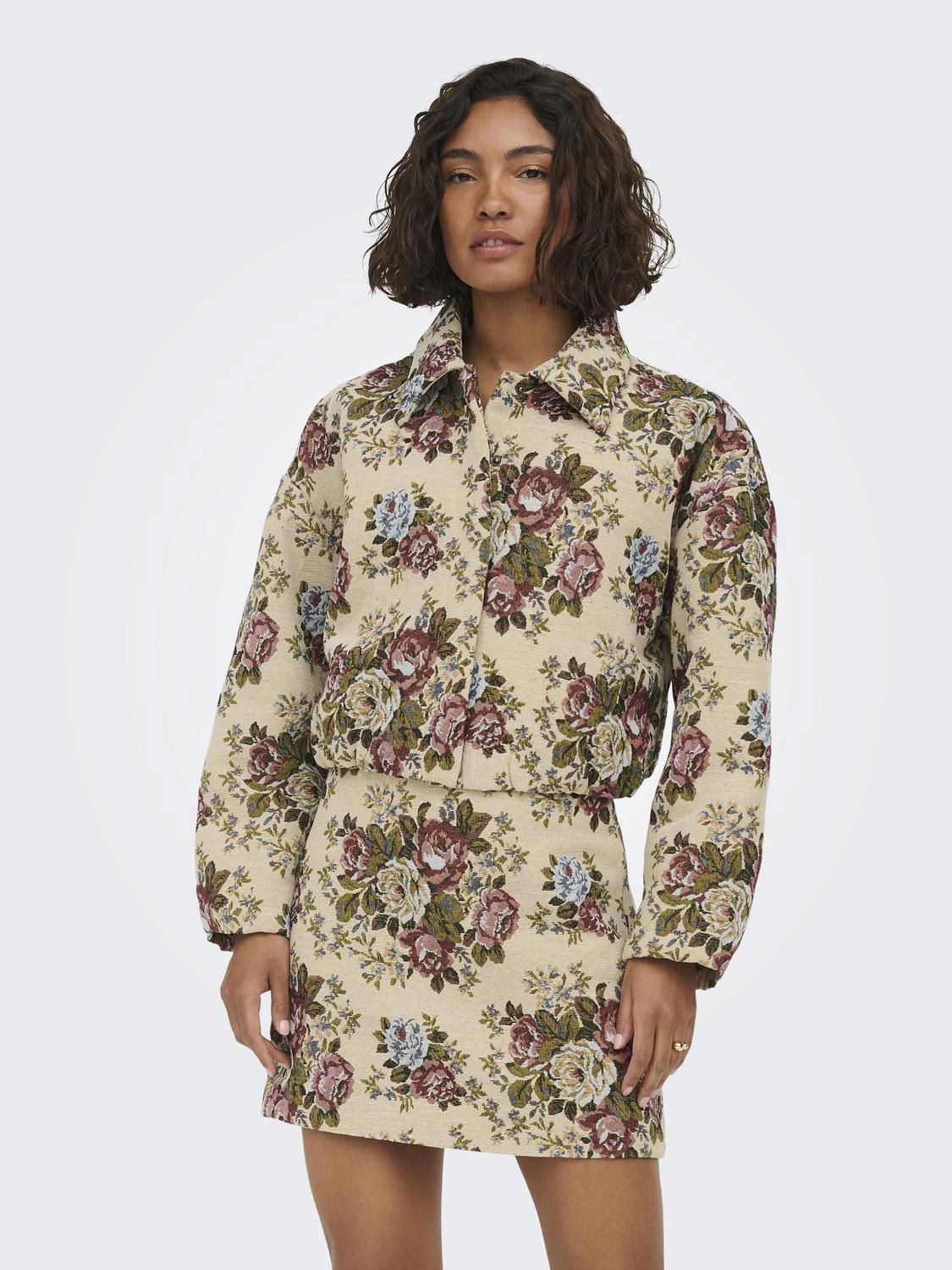 Jdyflola L/s Jacquard Jacket Wvn Hvit