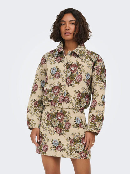 Jdyflola L/s Jacquard Jacket Wvn Hvit