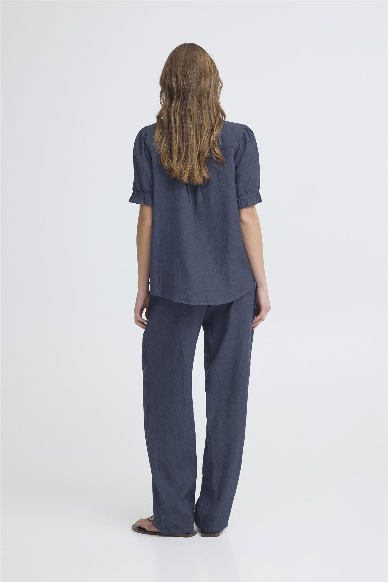 Sbfontanelle Ss Flounce Blouse Marine