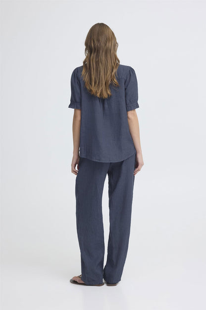 Sbfontanelle Ss Flounce Blouse Marine