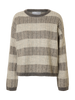 Slfalva Ls Knit Stripe O-Neck Grå