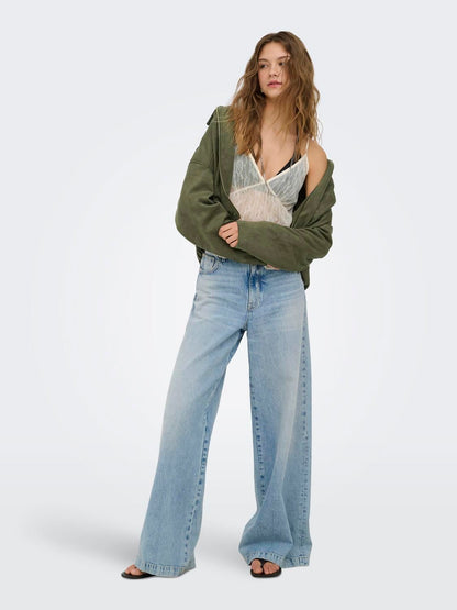Onlmoon-Stina Faux Suede Bomber Pnt Noos Grønn