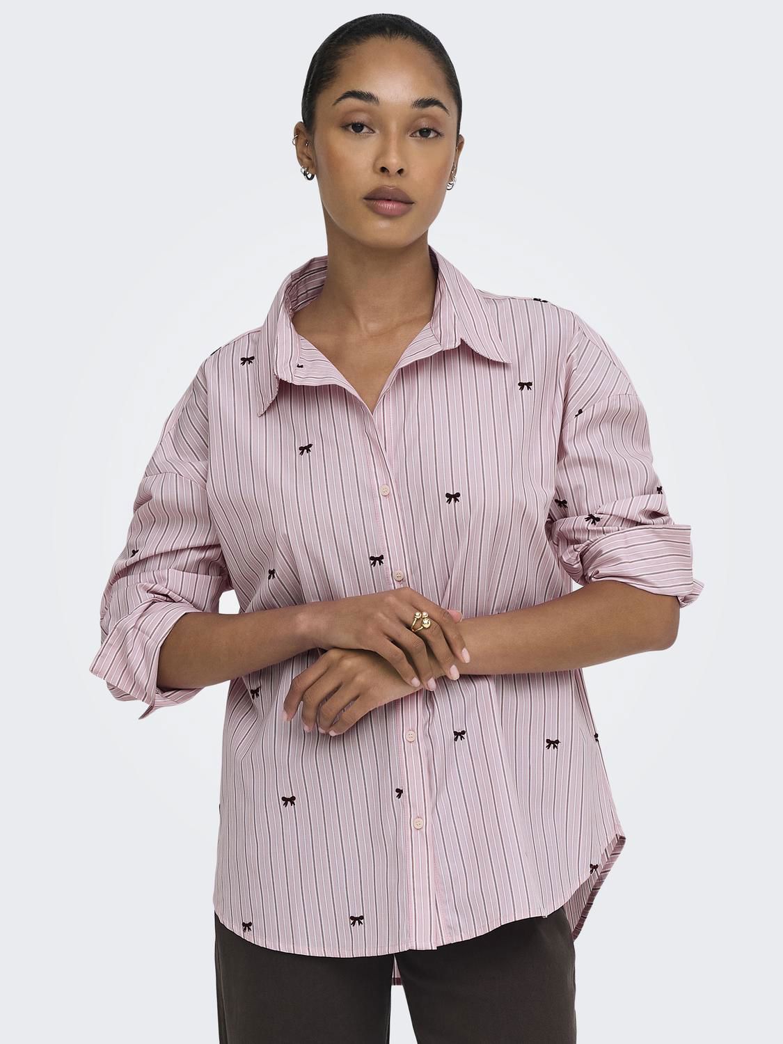 Onloregon Zeidi Ls Bow Shirt Noos Wvn Rosa