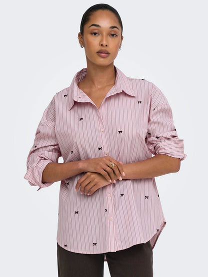 Onloregon Zeidi Ls Bow Shirt Noos Wvn Rosa