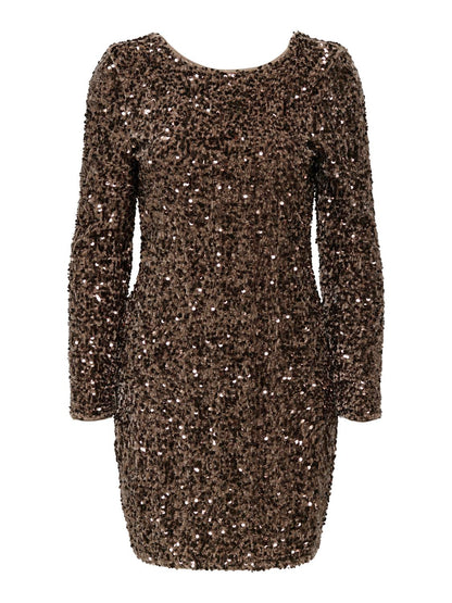 Onlconfidence L/s Deep Sequins Dressjrs. Brun