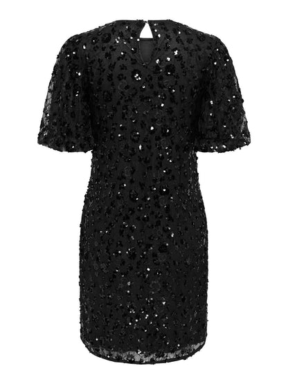 Onlcely S/s Sequins Short Dress Wvn Sort