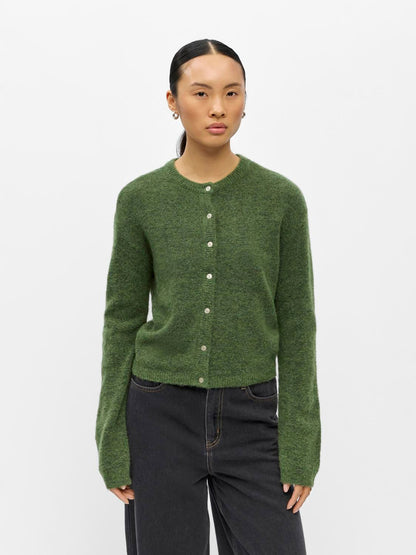 Objagate L/s Re Knit Cardigan Noos Grønn