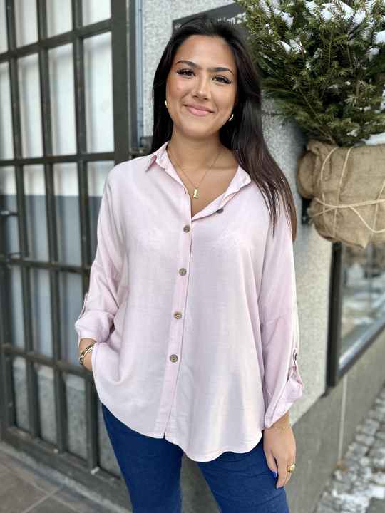 SKJORTEBLUSE VISKOSE ONESIZE Lys Rosa