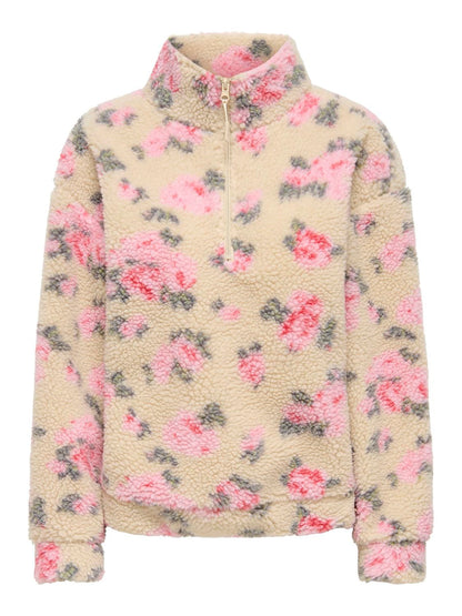 Onlnew Janne L/s Half Zip Box Swt Grå