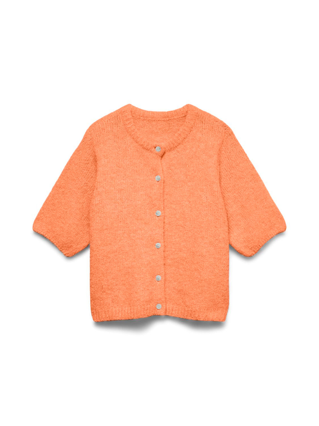 Vmkara 2/4 O-Neck Button Cardigan Exp Oransje
