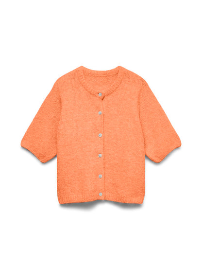Vmkara 2/4 O-Neck Button Cardigan Exp Oransje