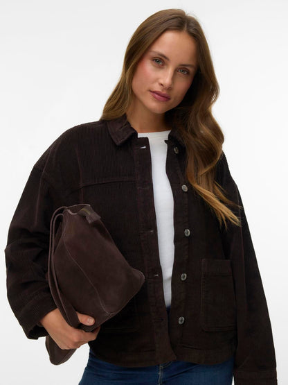 Vmjamie Ls Corduroy Shacket Mix Noos Brun