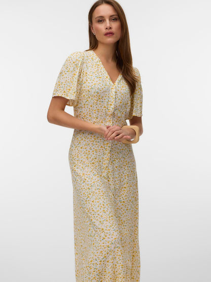 Vmalba Ss Calf Dress Wvn Noos Gul