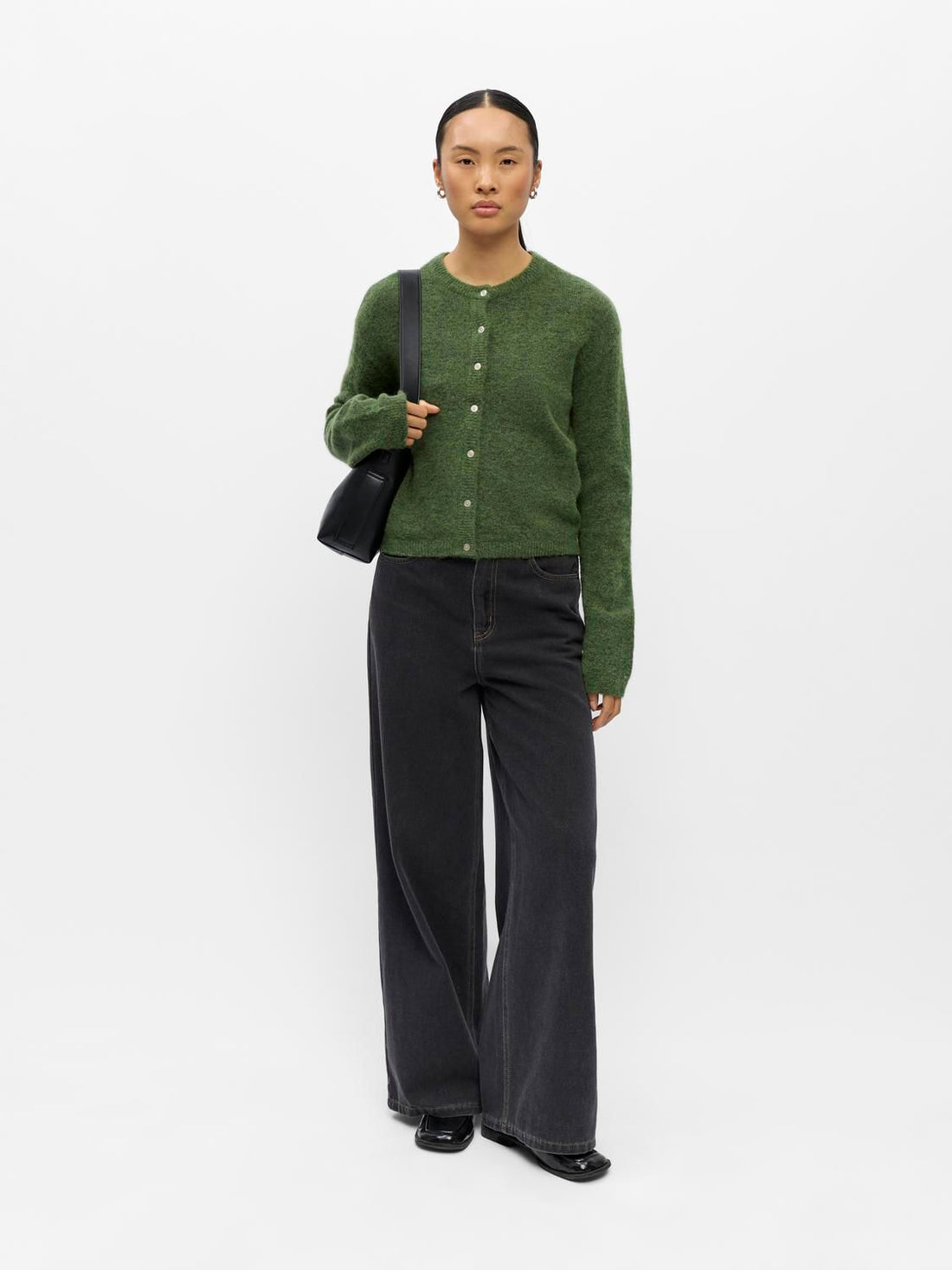 Objagate L/s Re Knit Cardigan Noos Grønn