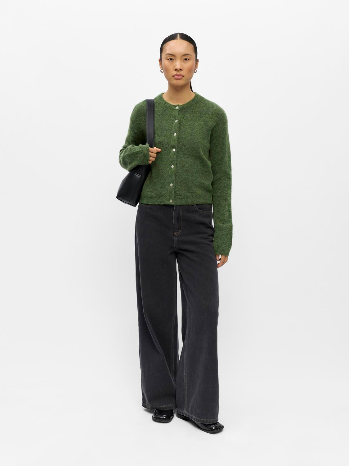 Objagate L/s Re Knit Cardigan Noos Grønn