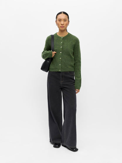 Objagate L/s Re Knit Cardigan Noos Grønn