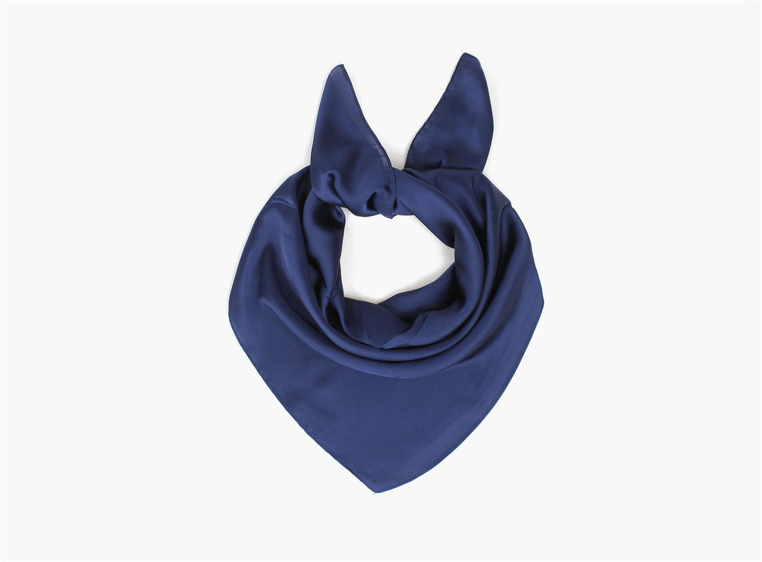 MANZINI Ensfarget Skjerf 70 x 70 cm Marine