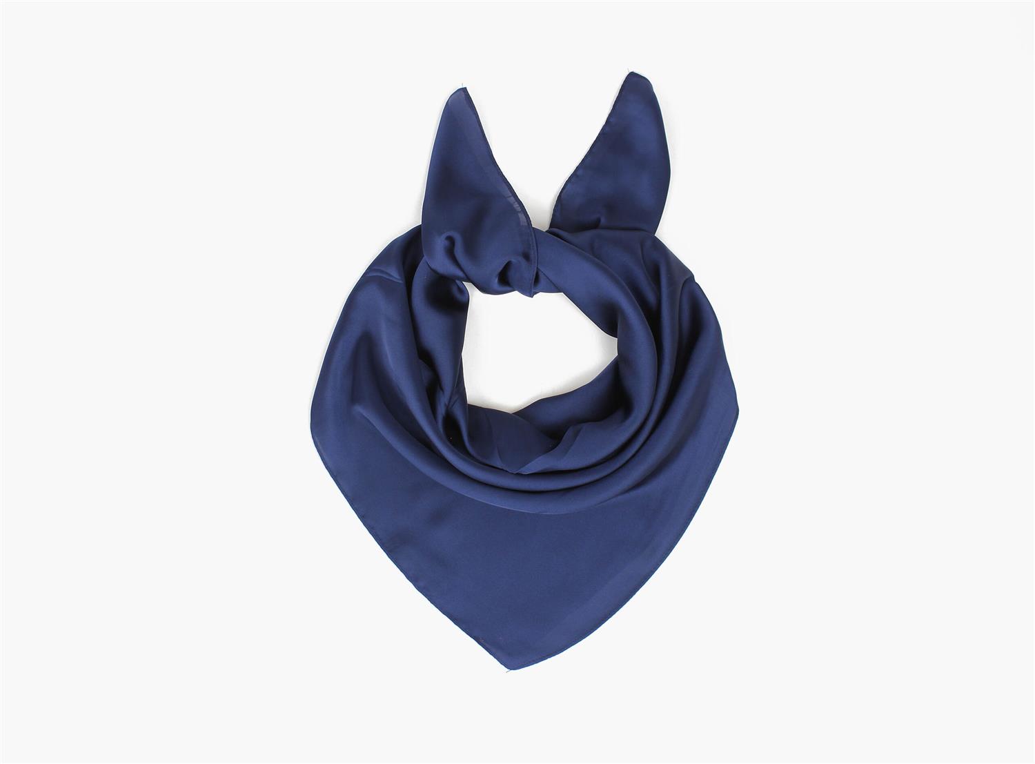 MANZINI Ensfarget Skjerf 70 x 70 cm Marine