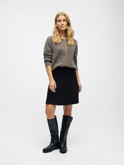 Objreynard Hw Short Knit Skirt Noos Sort