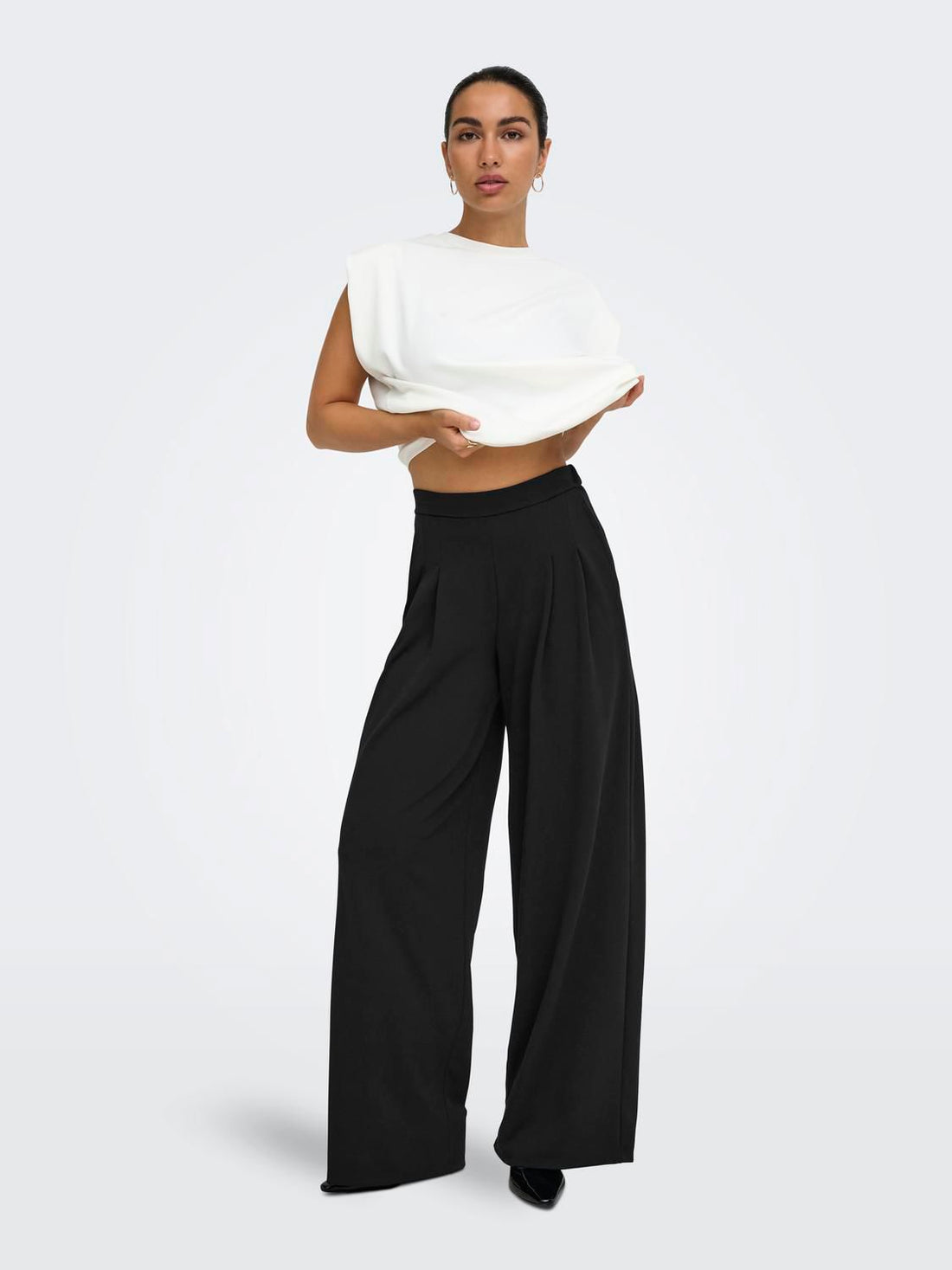 Onlbang Pleat Wide Pant Jrs Sort