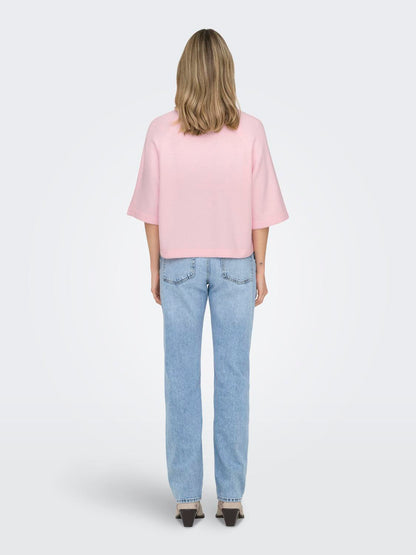 ONLSIMONI 3/4 PULLOVER KNT NOOS Rosa