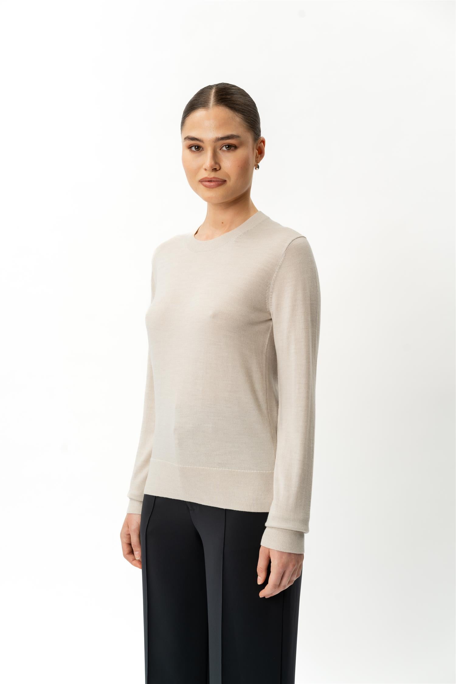 Merino Wool Crewneck Cream