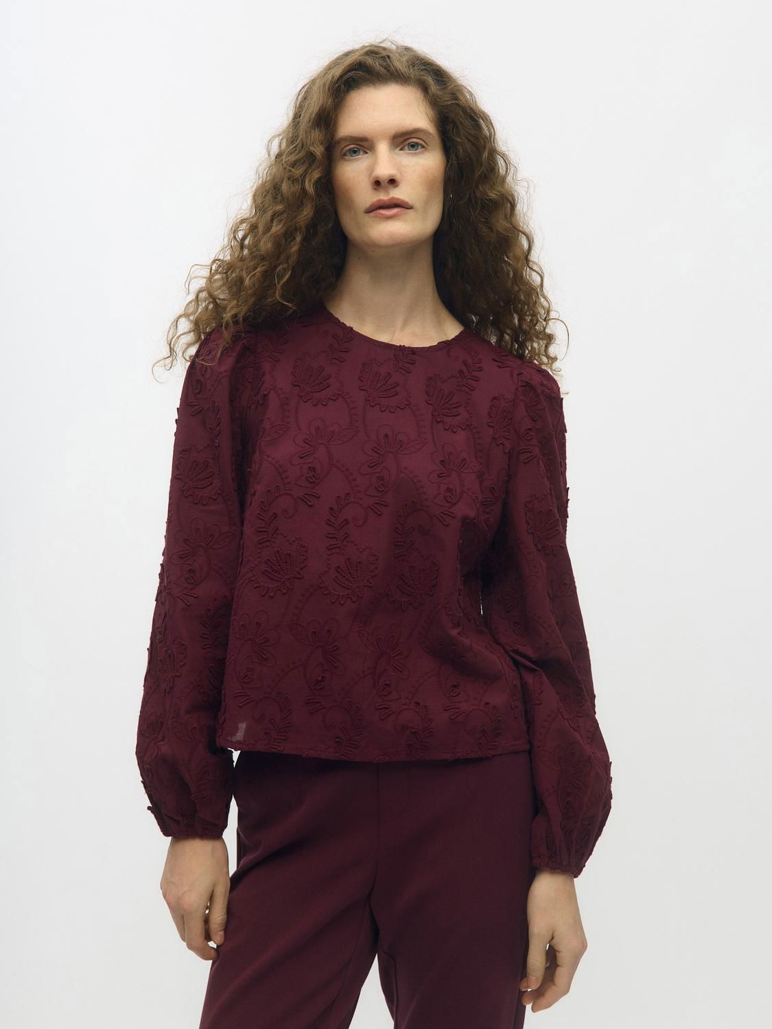 Objmya Re L/s Top Noos Burgunder