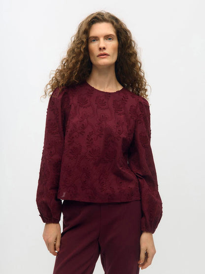 Objmya Re L/s Top Noos Burgunder