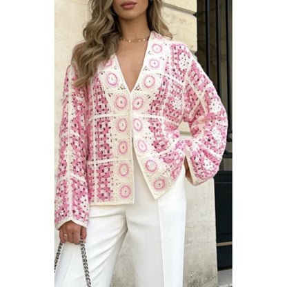 CROTCHED KNITTET JACKET Rosa