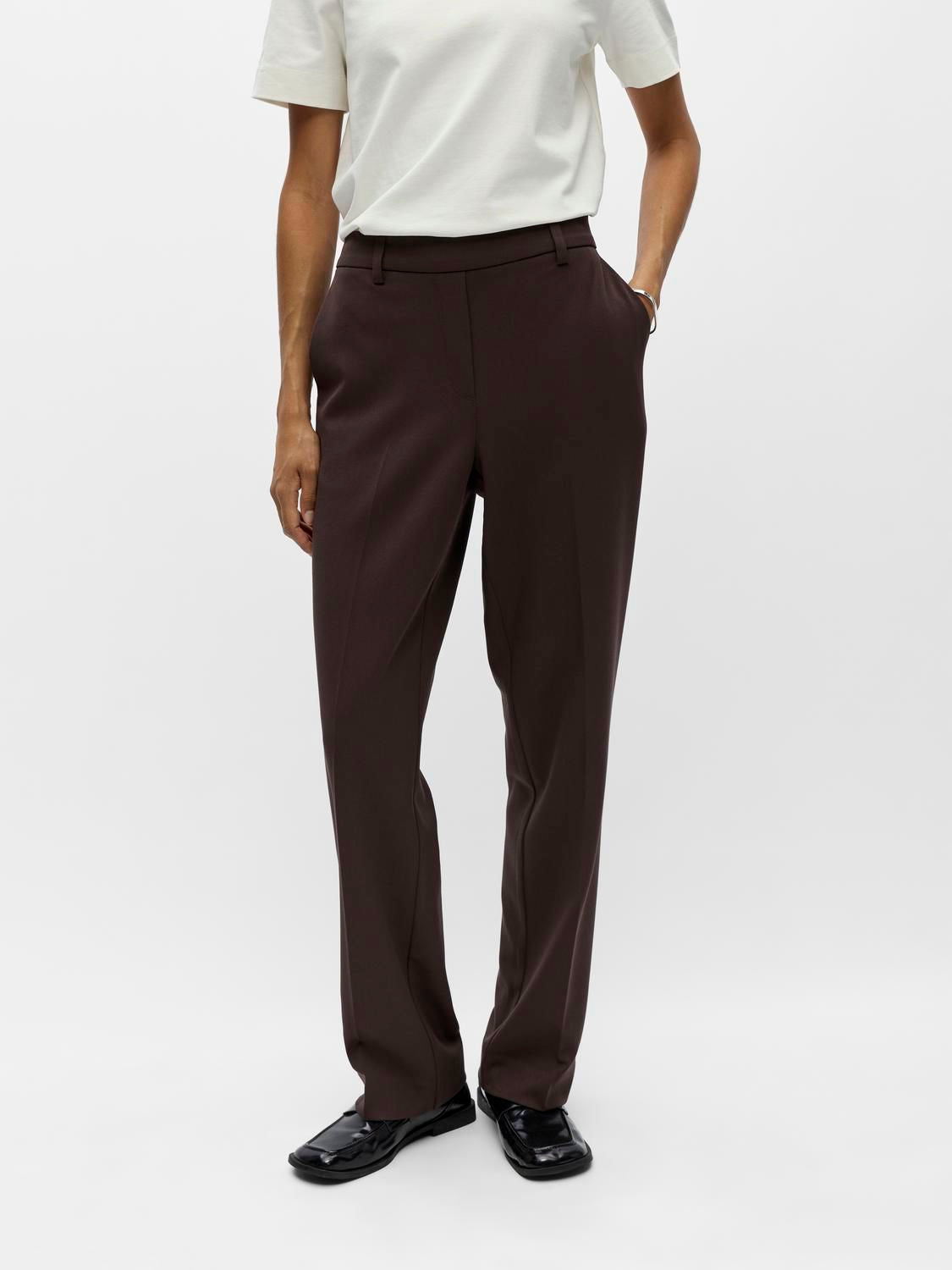Objlisa Mw Straight Pant Noos Brun