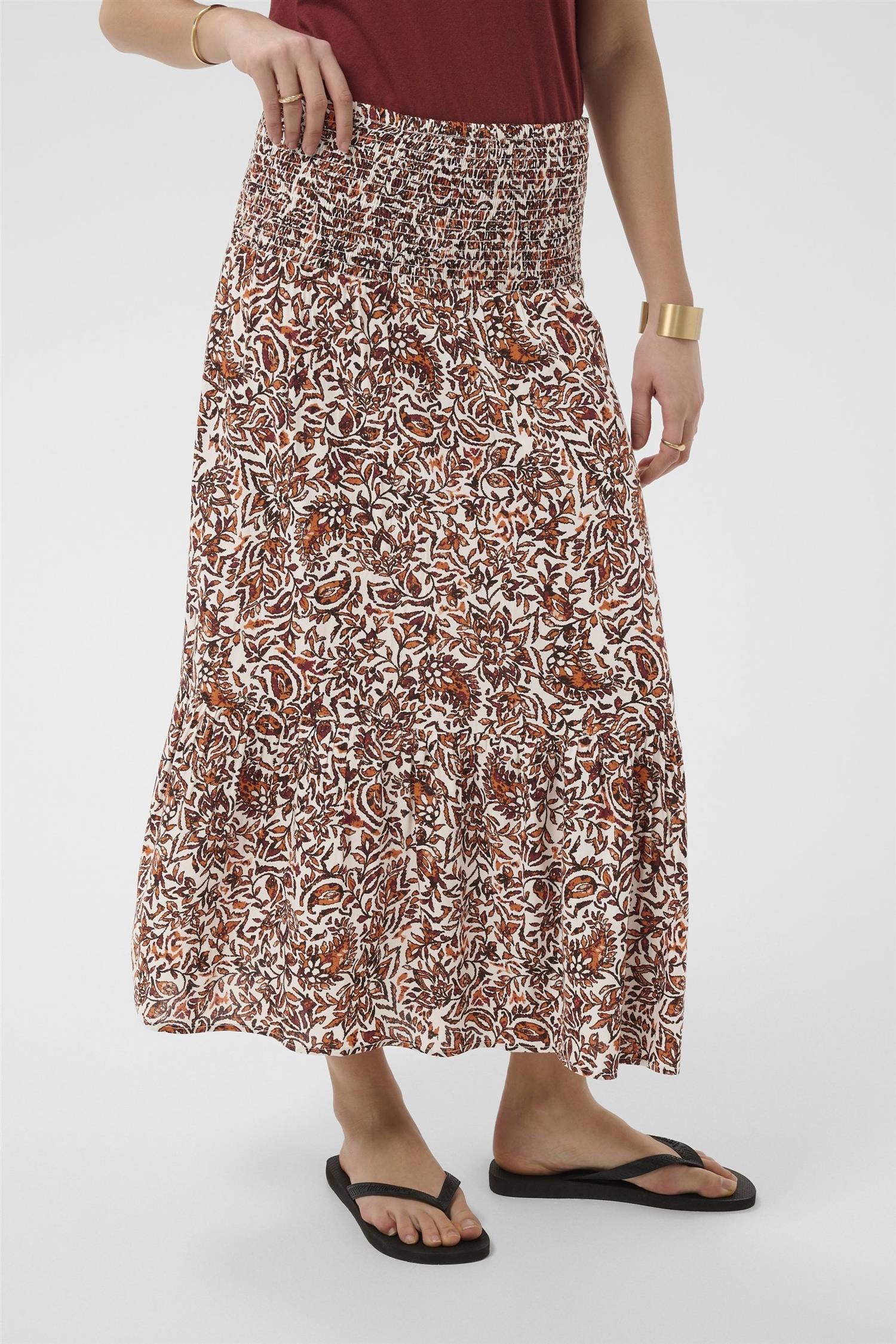 Crtiah Mid Calf Skirt Oransje