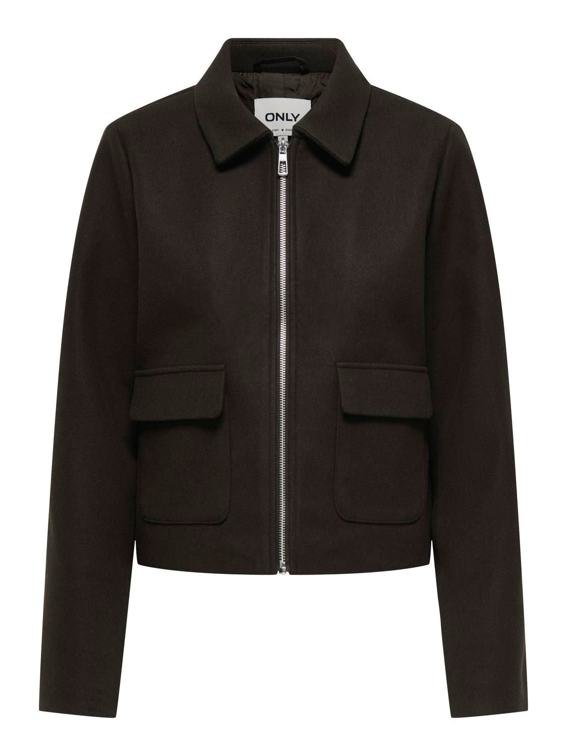 Onlvela Zip Short Jacket Otw Noos Brun