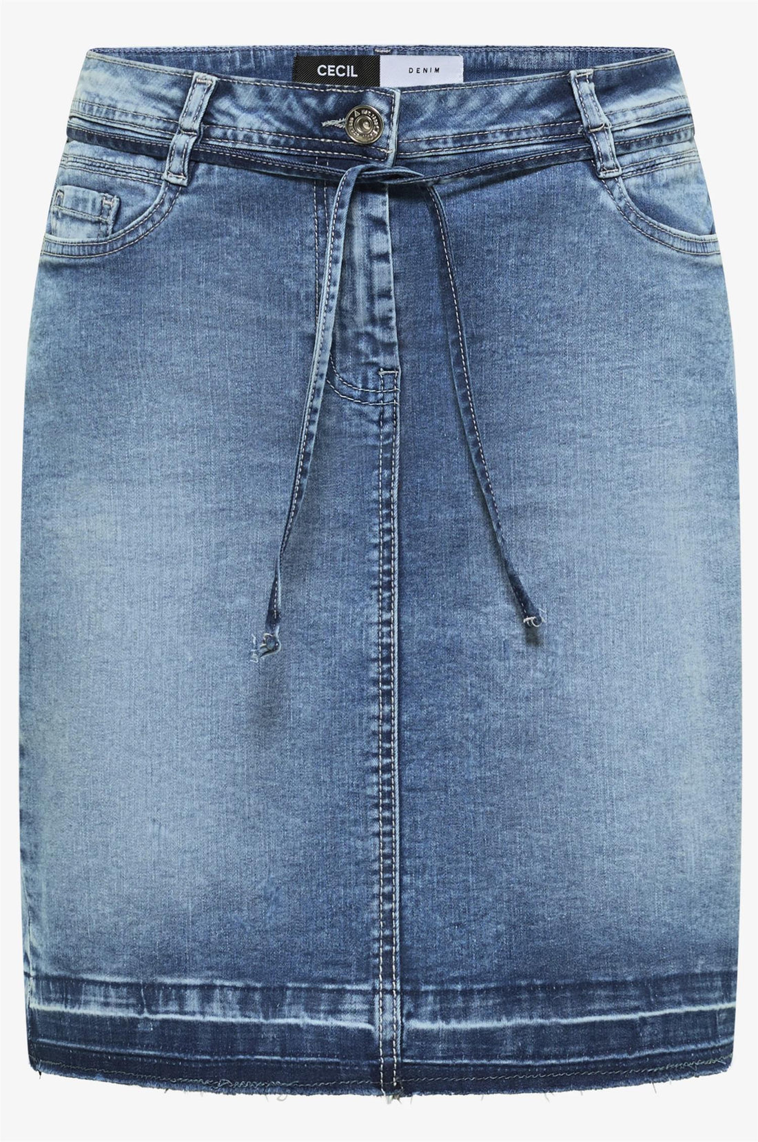 DENIM SKIRT HEM DETAIL Blå