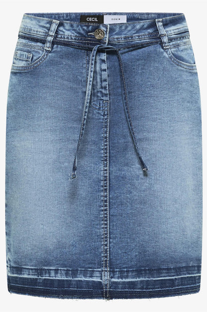 DENIM SKIRT HEM DETAIL Blå