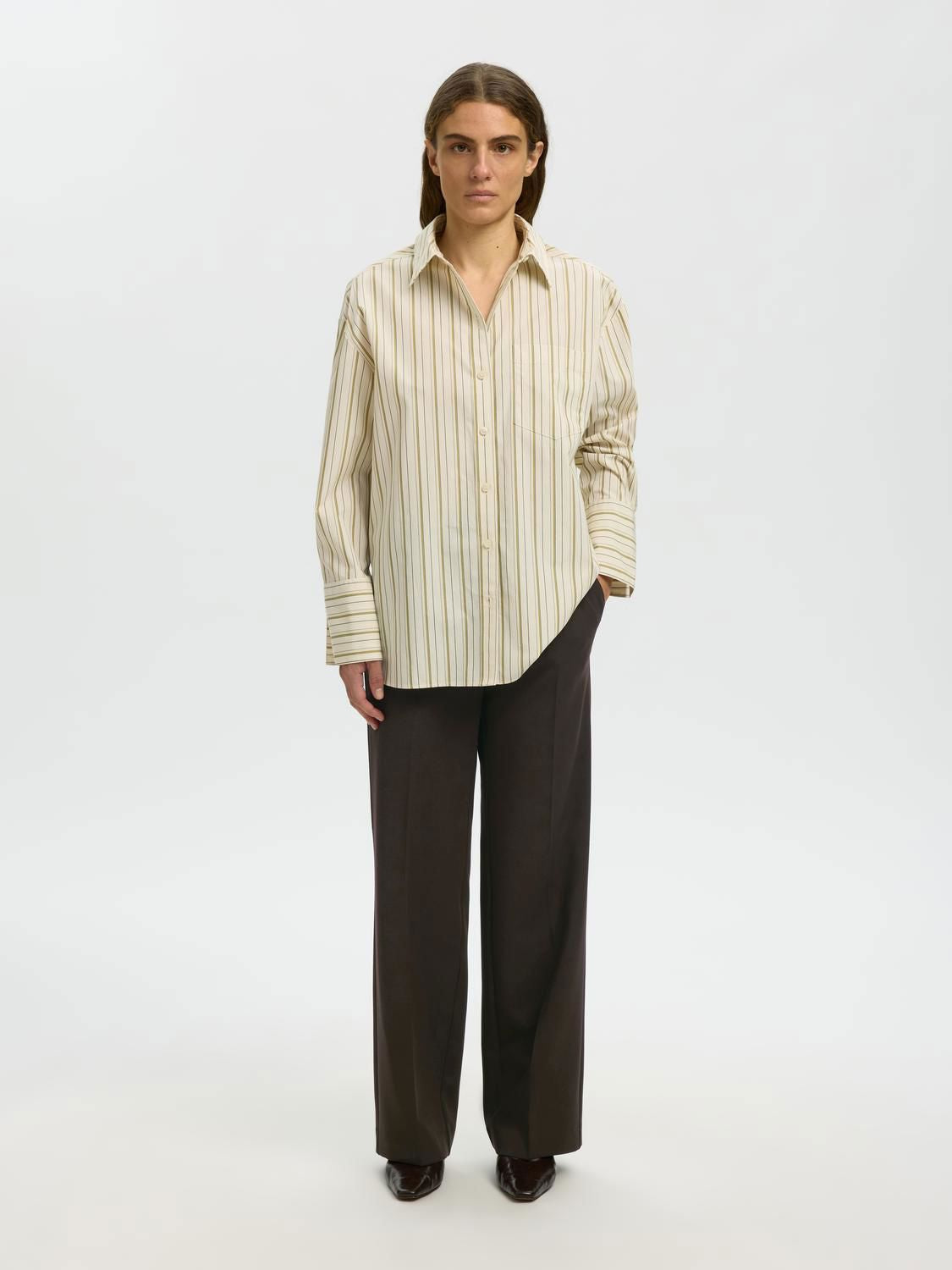 Slwrita Mw Wide Pant Mel Noos Brun
